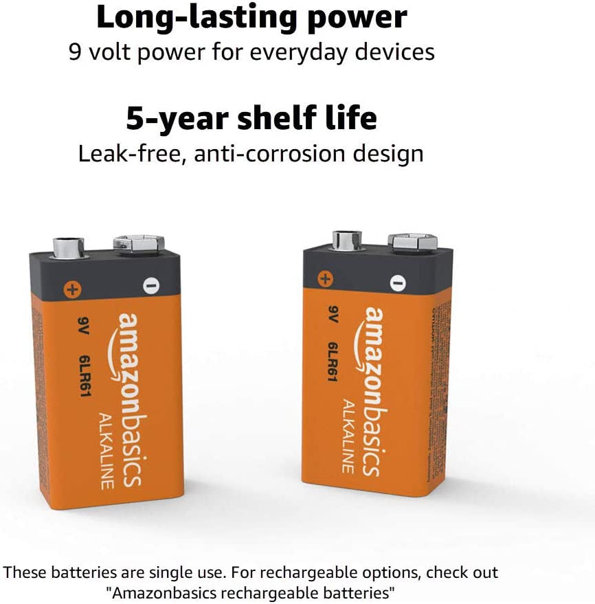 9 Volt Performance All-Purpose Alkaline Batteries, 5-Year Shelf Life, Easy to Open, Packaging May Vary - 8 Counts